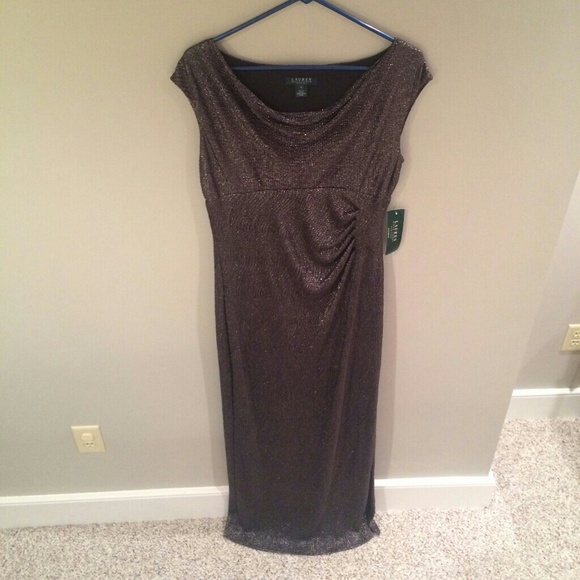 Lauren Ralph Lauren Metallic Dress Gown 12 - Picture 1 of 4